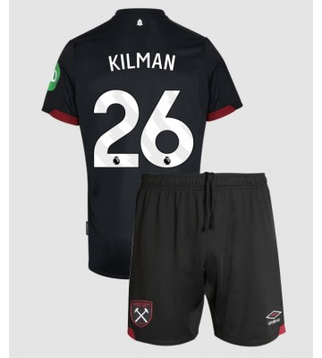 West Ham United Max Kilman #26 Segunda Equipación Niños 2024-25 Manga Corta (+ Pantalones cortos)